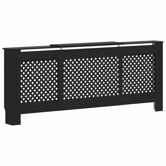 Разтегателна декоративна решетка за радиатор LUVENA, черен, 142-205x20,5x81,5 см