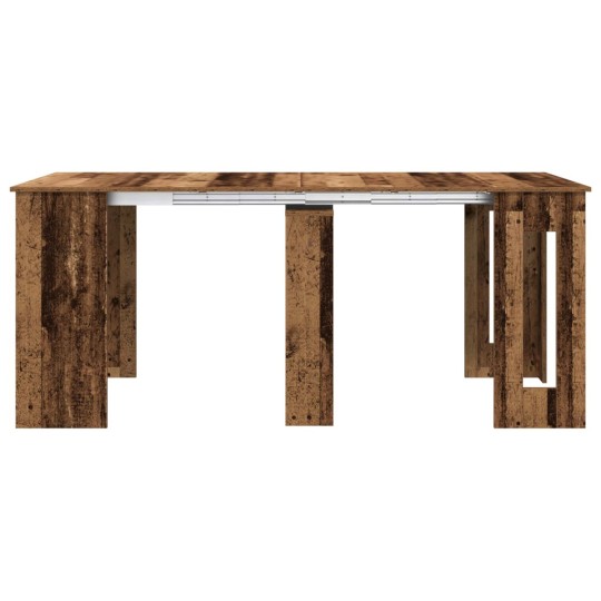 Разтегателна трапезна маса в стил Boho, ЛПДЧ състарено старо дърво, 60-180 x 85 см