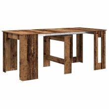 Разтегателна трапезна маса в стил Boho, ЛПДЧ състарено старо дърво, 60-180 x 85 см