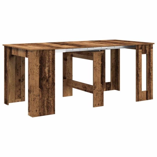 Разтегателна трапезна маса в стил Boho, ЛПДЧ състарено старо дърво, 60-180 x 85 см