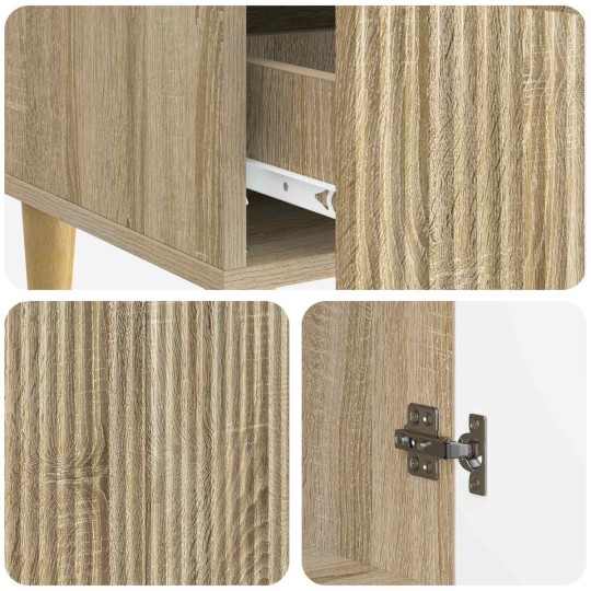 Шкаф LINEA с 2 врати и долно чекмедже, дъб сонома, 66 x 34,5 x 95 см