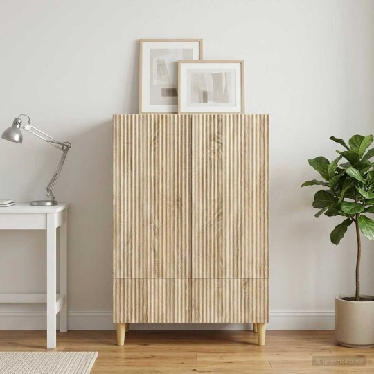 Шкаф LINEA с 2 врати и долно чекмедже, дъб сонома, 66 x 34,5 x 95 см