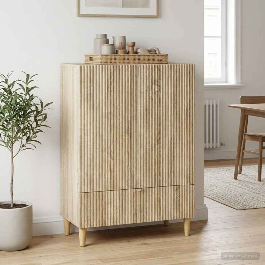Шкаф LINEA с 2 врати и долно чекмедже, дъб сонома, 66 x 34,5 x 95 см