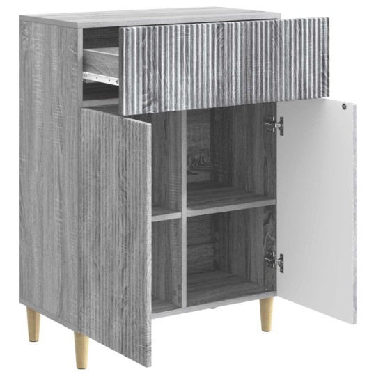 Шкаф LINEA с 2 врати и горно чекмедже, сив дъб сонома, 66 x 34,5 x 90 см