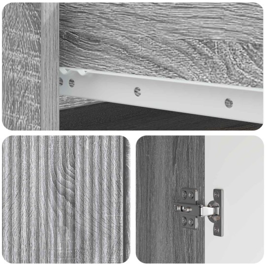 Шкаф LINEA с 2 врати и горно чекмедже, сив дъб сонома, 66 x 34,5 x 90 см