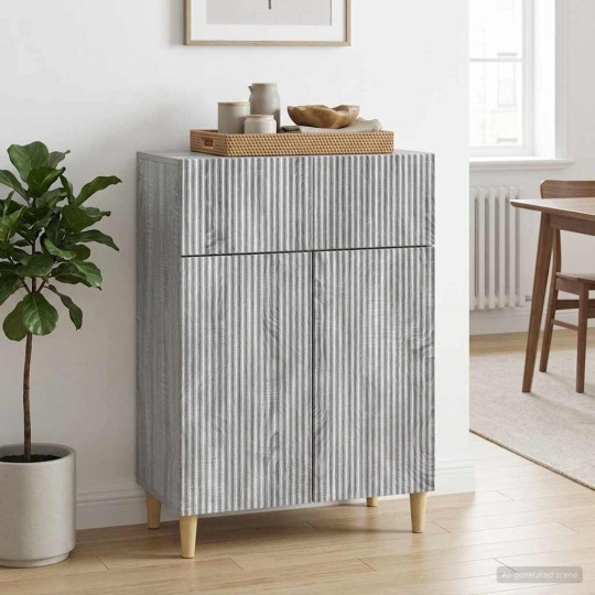 Шкаф LINEA с 2 врати и горно чекмедже, сив дъб сонома, 66 x 34,5 x 90 см