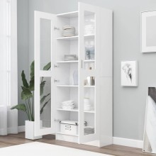 Шкаф витрина AVORA, бял, 82,5 x 30,5 x 185 см