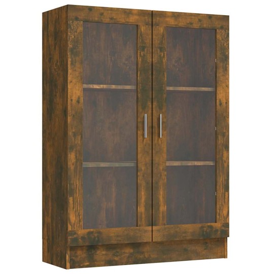 Шкаф витрина AVORA, опушен дъб, 82,5 x 30,5 x 115 см