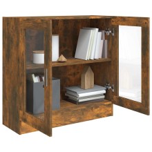 Шкаф витрина AVORA, опушен дъб, 82,5 x 30,5 x 80 см