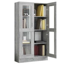 Шкаф витрина AVORA, сив дъб сонома, 82,5 x 30,5 x 150 см
