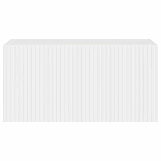 Стенен ТВ шкаф LINEA с вертикално фрезован фронт, бял гланц, 60 x 31 x 29,5 см