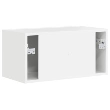 Стенен ТВ шкаф LINEA с вертикално фрезован фронт, бял гланц, 60 x 31 x 29,5 см