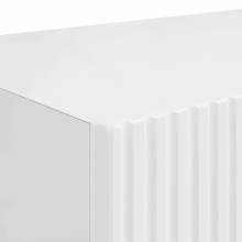 Стенен ТВ шкаф LINEA с вертикално фрезован фронт, бял гланц, 60 x 31 x 29,5 см