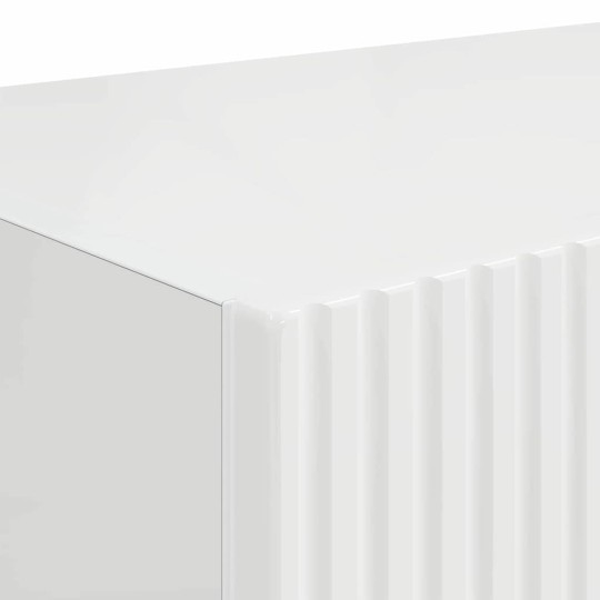 Стенен ТВ шкаф LINEA с вертикално фрезован фронт, бял гланц, 60 x 31 x 29,5 см