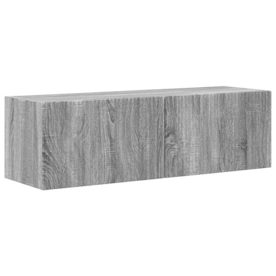 Стенен ТВ шкаф LINEA с вертикално фрезован фронт, сив дъб сонома, 98 x 31 x 29,5 см