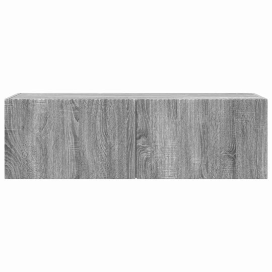 Стенен ТВ шкаф LINEA с вертикално фрезован фронт, сив дъб сонома, 98 x 31 x 29,5 см