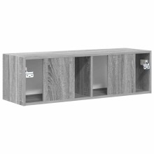 Стенен ТВ шкаф LINEA с вертикално фрезован фронт, сив дъб сонома, 98 x 31 x 29,5 см