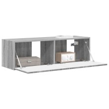 Стенен ТВ шкаф LINEA с вертикално фрезован фронт, сив дъб сонома, 98 x 31 x 29,5 см
