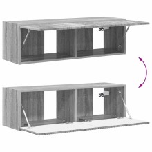 Стенен ТВ шкаф LINEA с вертикално фрезован фронт, сив дъб сонома, 98 x 31 x 29,5 см