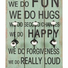 Стенна закачалка FUN с 6 куки HAPPY LOVE, 120 x 40 см