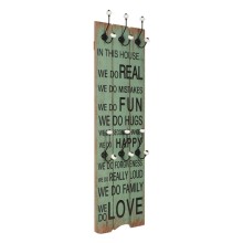 Стенна закачалка FUN с 6 куки HAPPY LOVE, 120 x 40 см