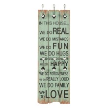 Стенна закачалка FUN с 6 куки HAPPY LOVE, 120 x 40 см
