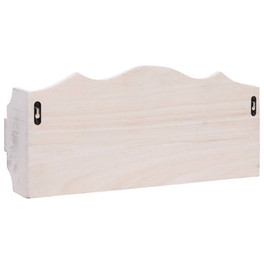 Стенна закачалка за палта, бяла, 50 x 10 x 23 см, дърво