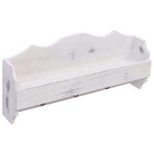 Стенна закачалка за палта, бяла, 50 x 10 x 23 см, дърво