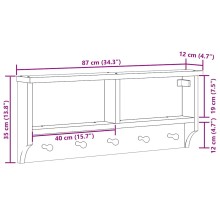 Стенна закачалка за палта SANDNES 87 x 12 x 35 см