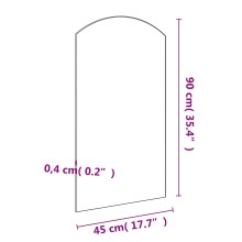 Стенно арковидно огледало без рамка 90 x 45 см