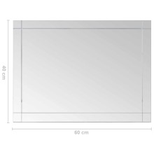 Стенно огледало без рамка с правоъгълен вътрешен фасет 60 x 40 см