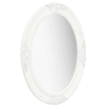 Стенно огледало с бяла барокова рамка от масивно дърво 50 x 70 см