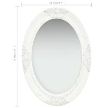 Стенно огледало с бяла барокова рамка от масивно дърво 50 x 70 см