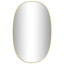 Стенно овално огледало с фина златиста рамка 80 x 50 см