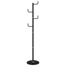 Стояща закачалка HOOK, черна, ⌀ 37 см, височина 183 см