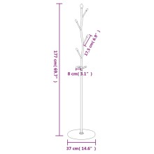 Стояща закачалка TWIG, черна, ⌀ 37 см, височина 177 см