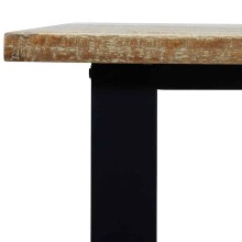 Трапезна маса в стил Industrial Modern, акациево дърво масив и черен метал, 200 x 90 см