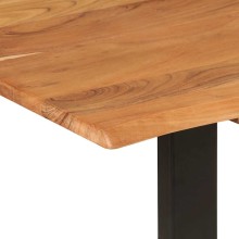 Трапезна маса в стил Industrial Modern, естествено масивно акациево дърво и черна стомана, 140 x 70 см
