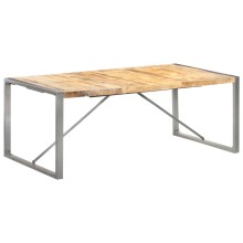 Трапезна маса в стил Industrial Modern, естествено масивно мангово дърво и сива стомана, 200 x 100 см
