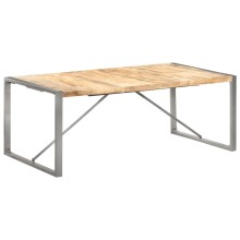 Трапезна маса в стил Industrial Modern, естествено масивно мангово дърво и сива стомана, 200 x 100 см