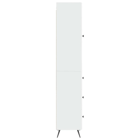 Висок модулен шкаф с врата и 3 чекмеджета, бял гланц, 34,5 x 34,5 x 180 см