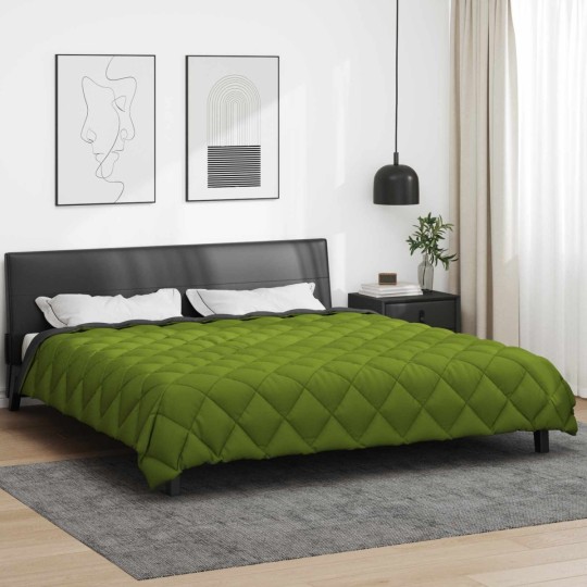 Зимна двулицева олекотена завивка Color Arctic с полиестерен пълнеж, 450 г/м², в зелено и антрацит