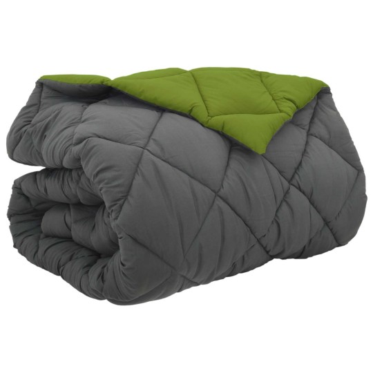 Зимна двулицева олекотена завивка Color Arctic с полиестерен пълнеж, 450 г/м², в зелено и антрацит