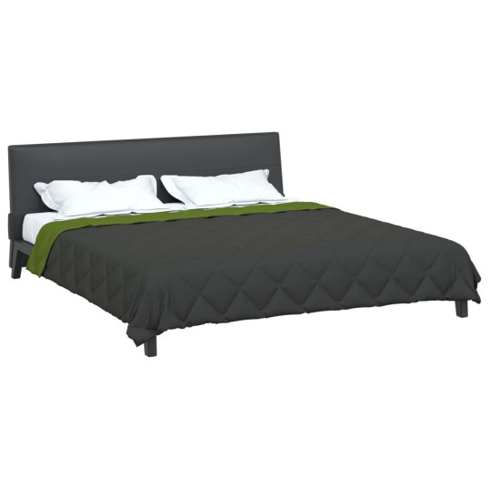 Зимна двулицева олекотена завивка Color Comfort с полиестерен пълнеж, 300 г/м², в зелено и антрацит