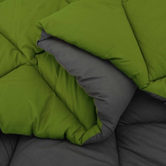 Зимна двулицева олекотена завивка Color Comfort с полиестерен пълнеж, 300 г/м², в зелено и антрацит