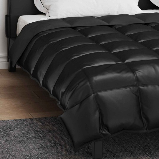 Зимна олекотена завивка Silky Warm с полиестерен пълнеж, 450 г/м², черна