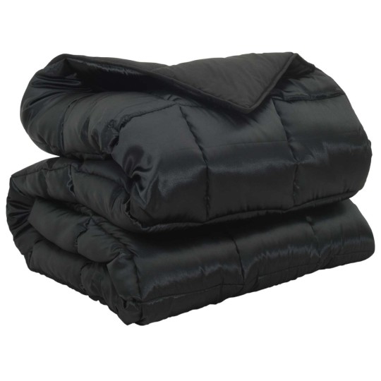 Зимна олекотена завивка Silky Warm с полиестерен пълнеж, 450 г/м², черна