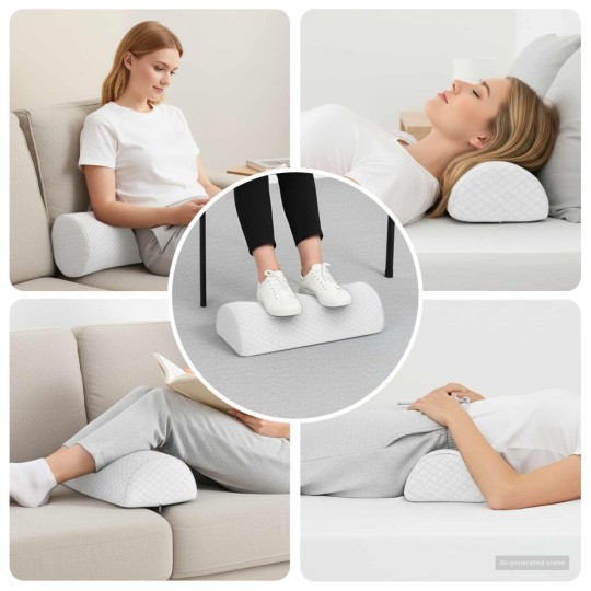 Анатомична възглавница за крака Leg Support Memory, 52 x 20 x 12 см, бяла