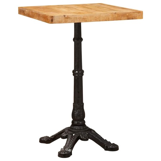 Бистро маса в стил French Bistro / Vintage, мангово дърво масив и чугун, 50 x 50 см