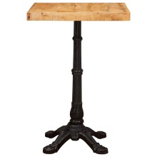 Бистро маса в стил French Bistro / Vintage, мангово дърво масив и чугун, 50 x 50 см